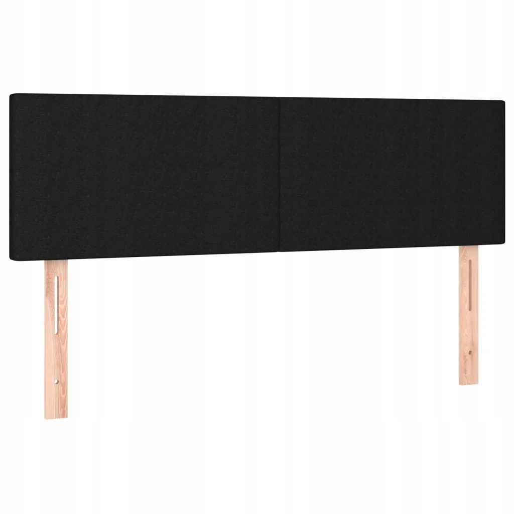 Černé čelo postele 144 x 5 x 78/88 cm, nastavitelná výška