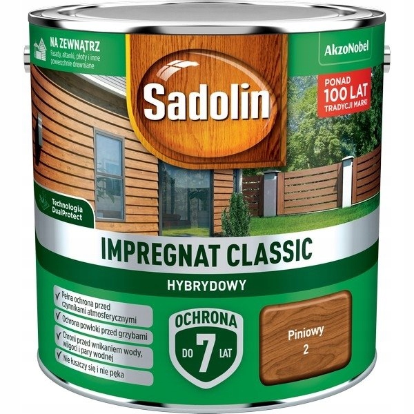 

Sadolin Classic impregnat 2,5L Piniowy Pinia 2