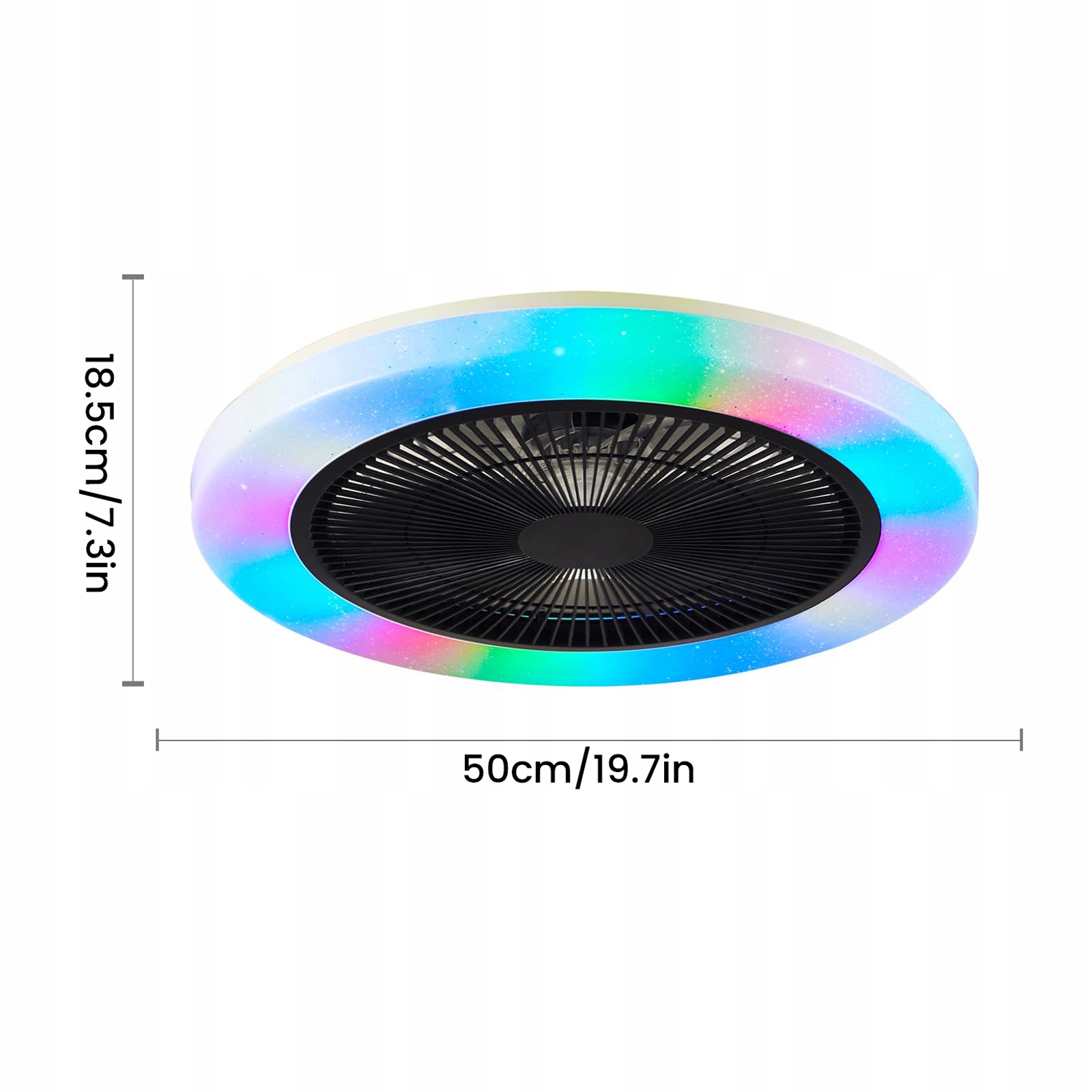 stropní svítidlo Led Rgb S 60W Ventilátorem A Dálkovým Ovládáním