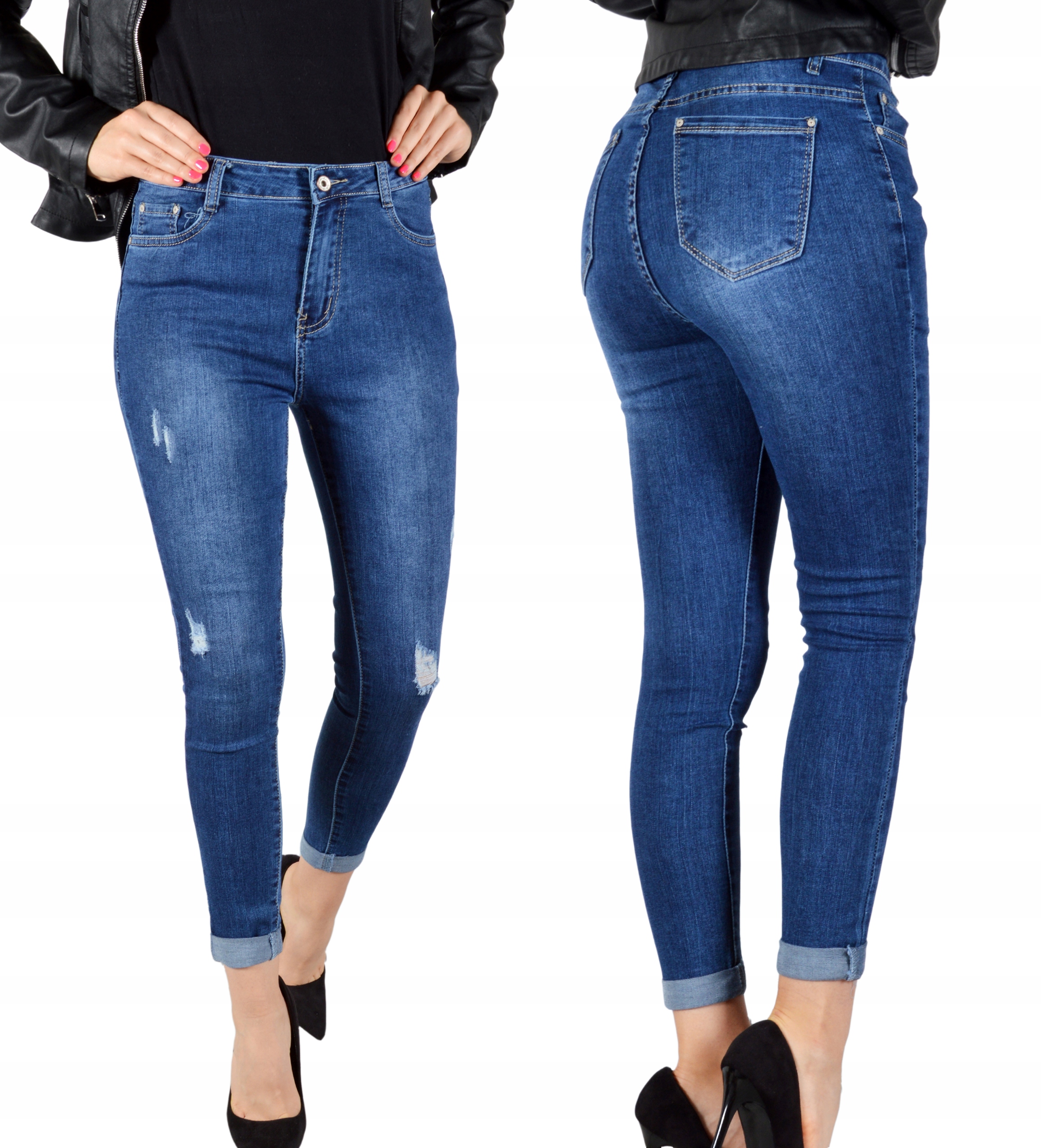 

Spodnie Jeansy Damskie Jeansowe Skinny Modelujące