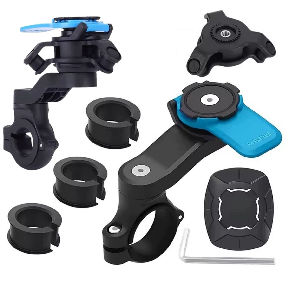 Quick Lock Blue Uchwyt na Telefon Motocykl Rower Quad Tłumik Drgań