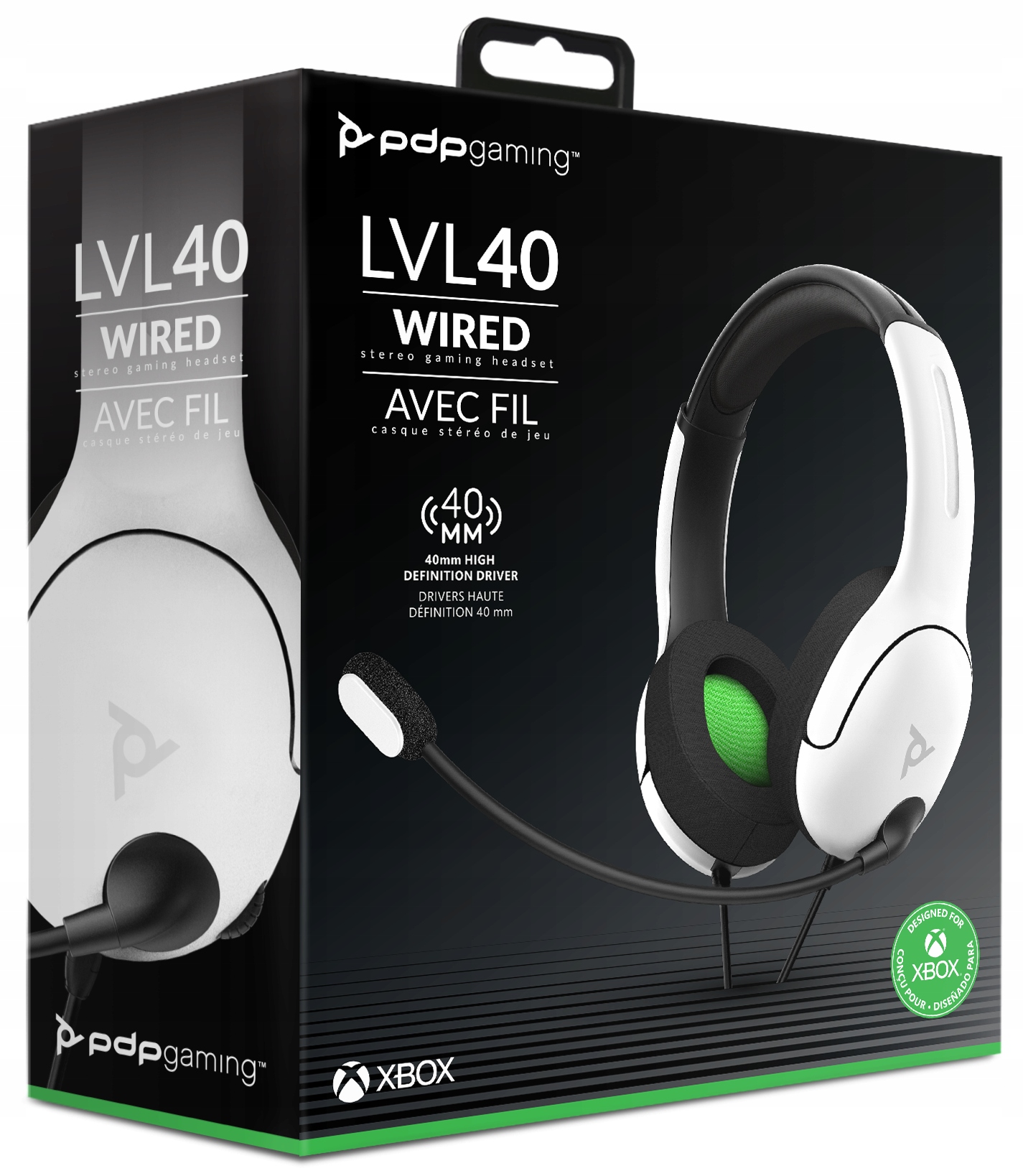 Słuchawki przewodowe PDP LVL40 białe z mikrofonem Xbox Series X/S