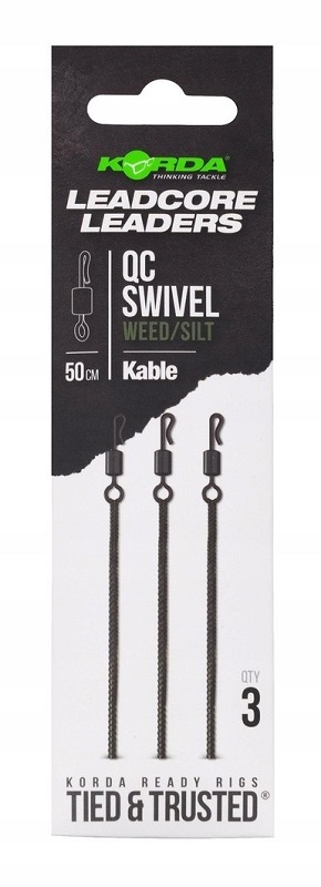 Leadcore z krętlikiem szybkiej wymiany 50cm/3szt Korda