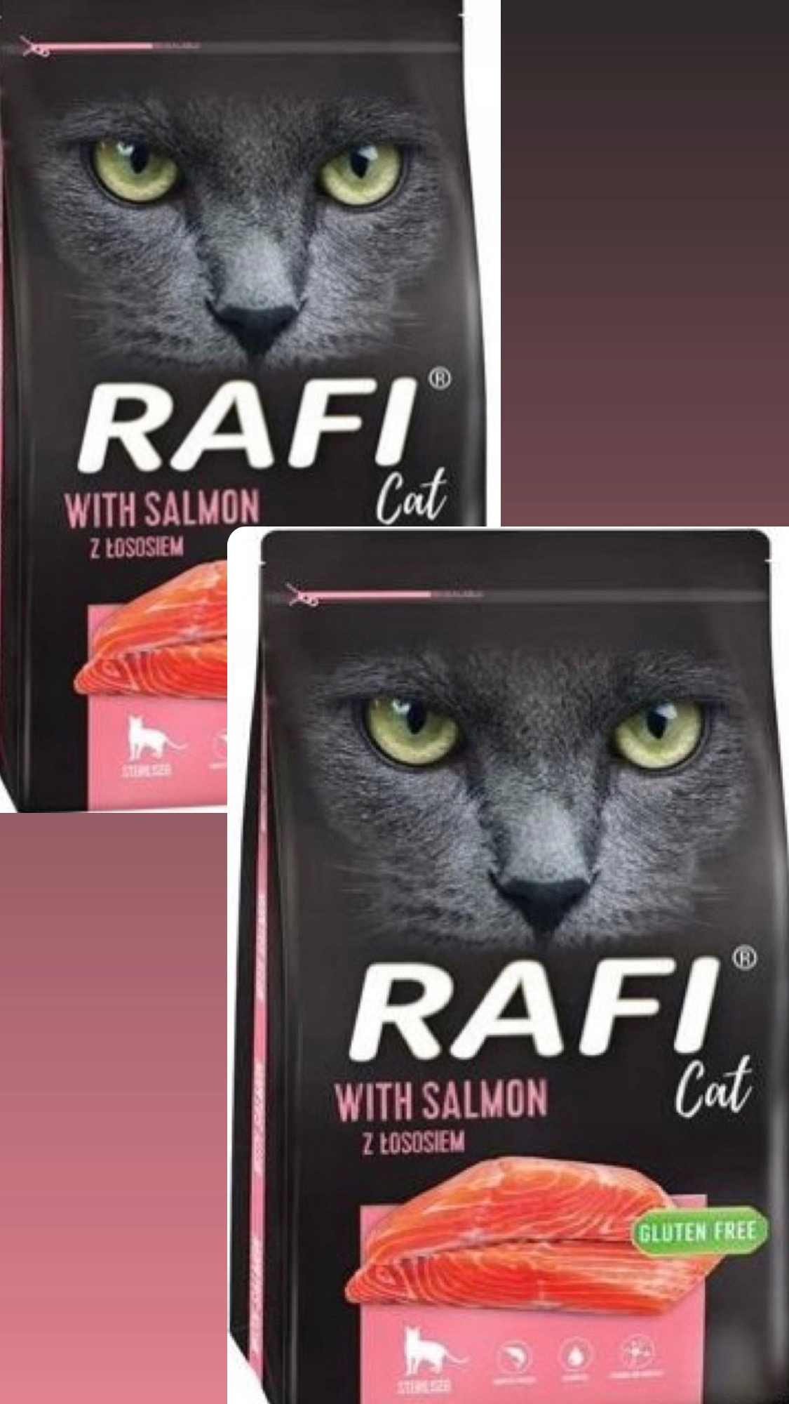 Levně Suché Krmivo Pro Kočky S Lososem 7 Kg Rafi X 2 Ks