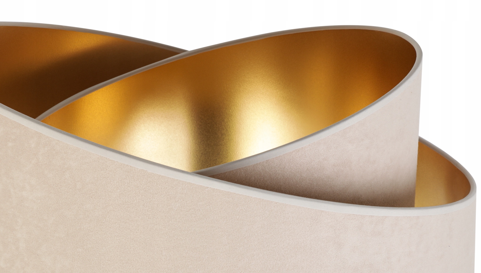 LAMPA WISZĄCA SUFITOWA ŻYRANDOL ABAŻUR ZŁOTY 45 CM Długość/wysokość 100 cm