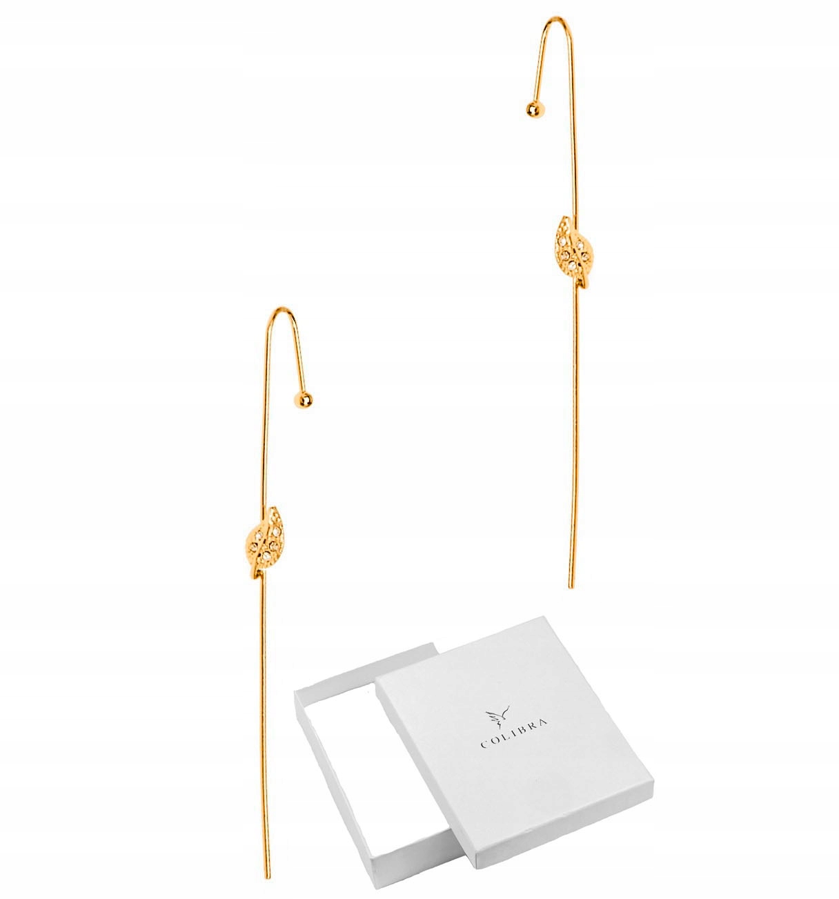 

Złote Nausznice Z Liściem Kolczyki Na Ucho Colibra