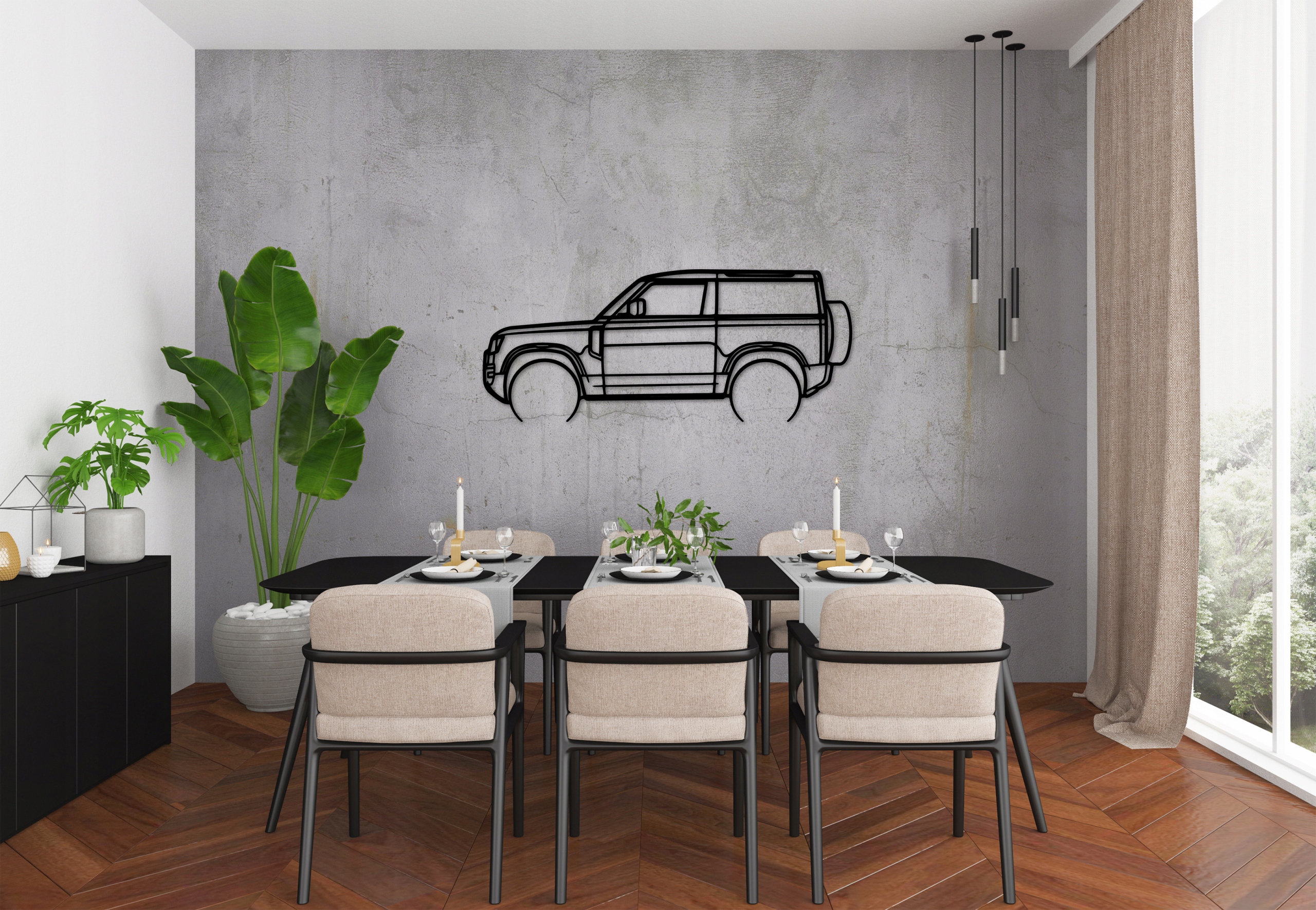 DEKORACJA ŚCIENNA SAMOCHÓD Land Rover 22 Defender PANEL 3D 80 CM OBRAZ Liczba sztuk 1 szt.