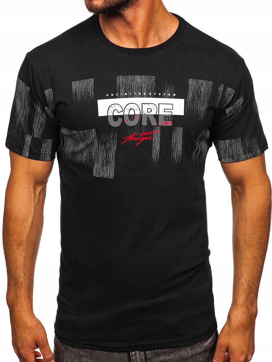 

T-shirt Męski Z Nadrukiem Czarny 14703 DENLEY_2XL