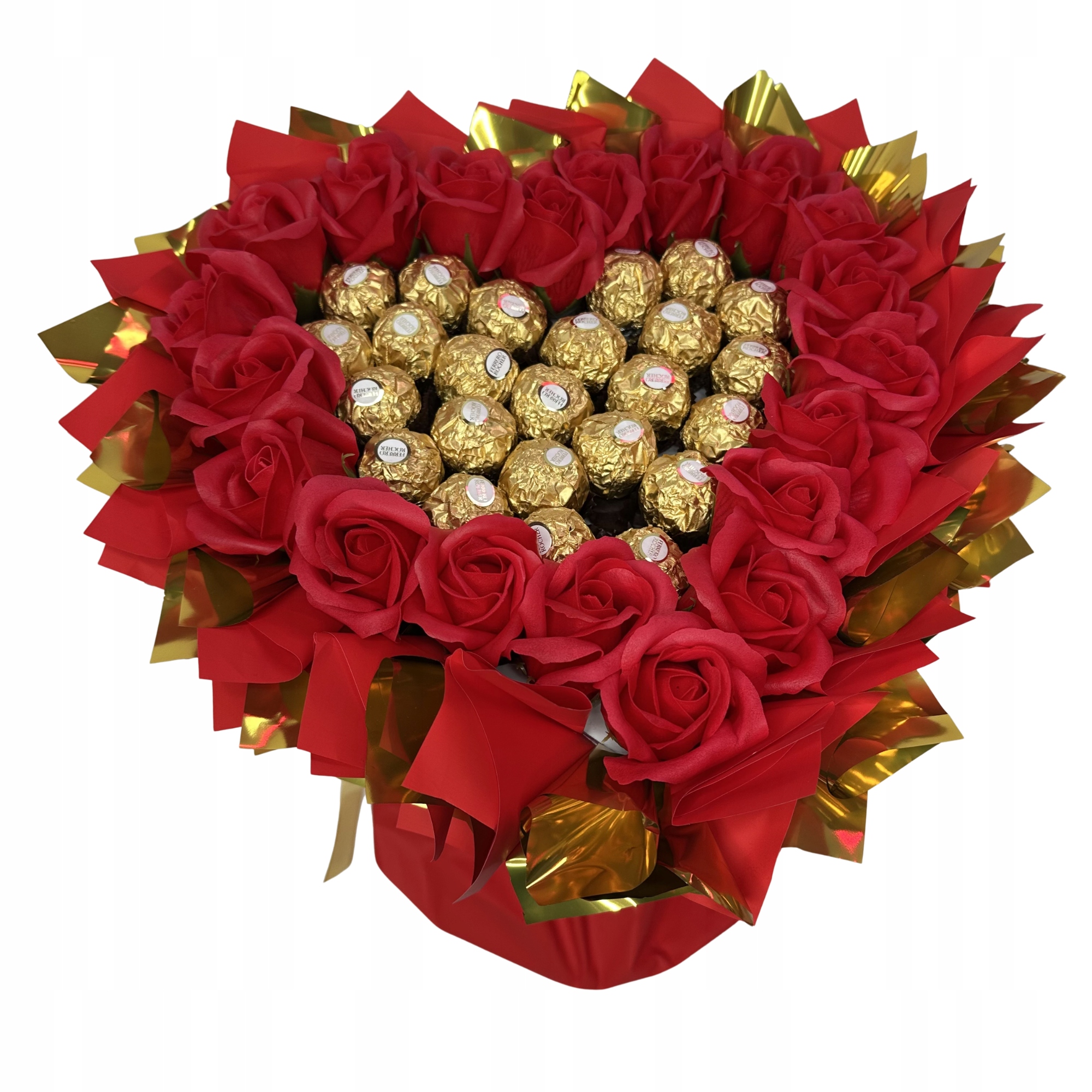 Levně Dárková Sada Kytice Srdce Ferrero Červená Den Žen Narozeniny 18