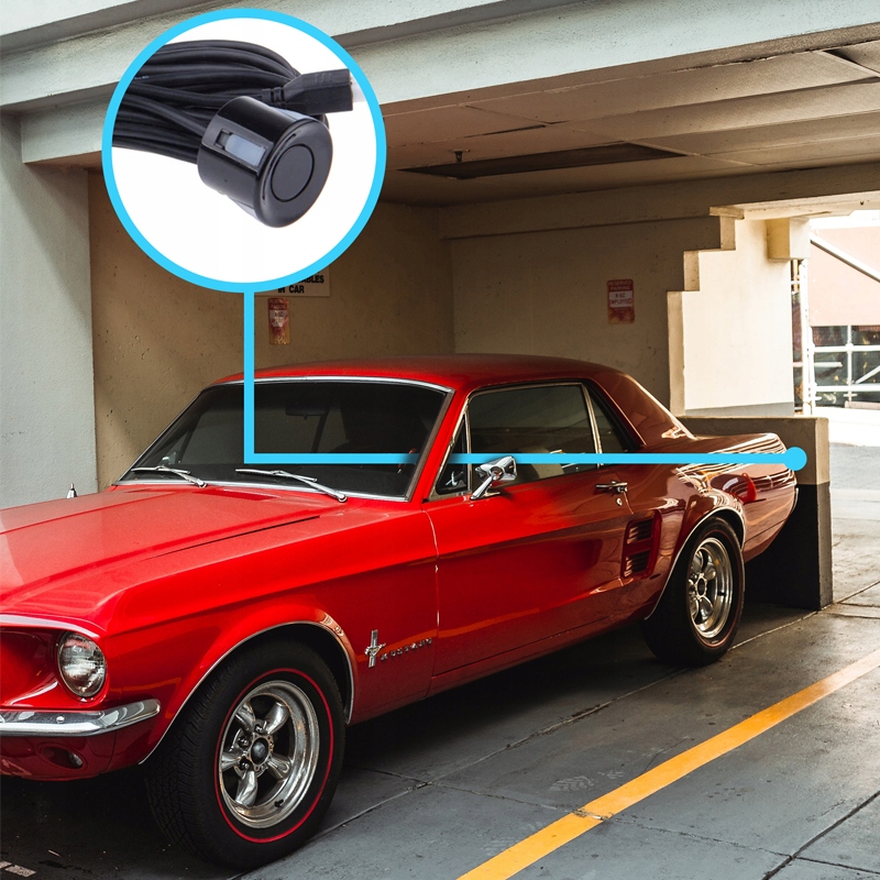 4 CZUJNIKI PARKOWANIA COFANIA LED LCD PRZÓD TYŁ Typ sensora ultradźwiękowy