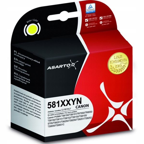 Tusz Asarto Canon 581XXYN 825STR Yellow