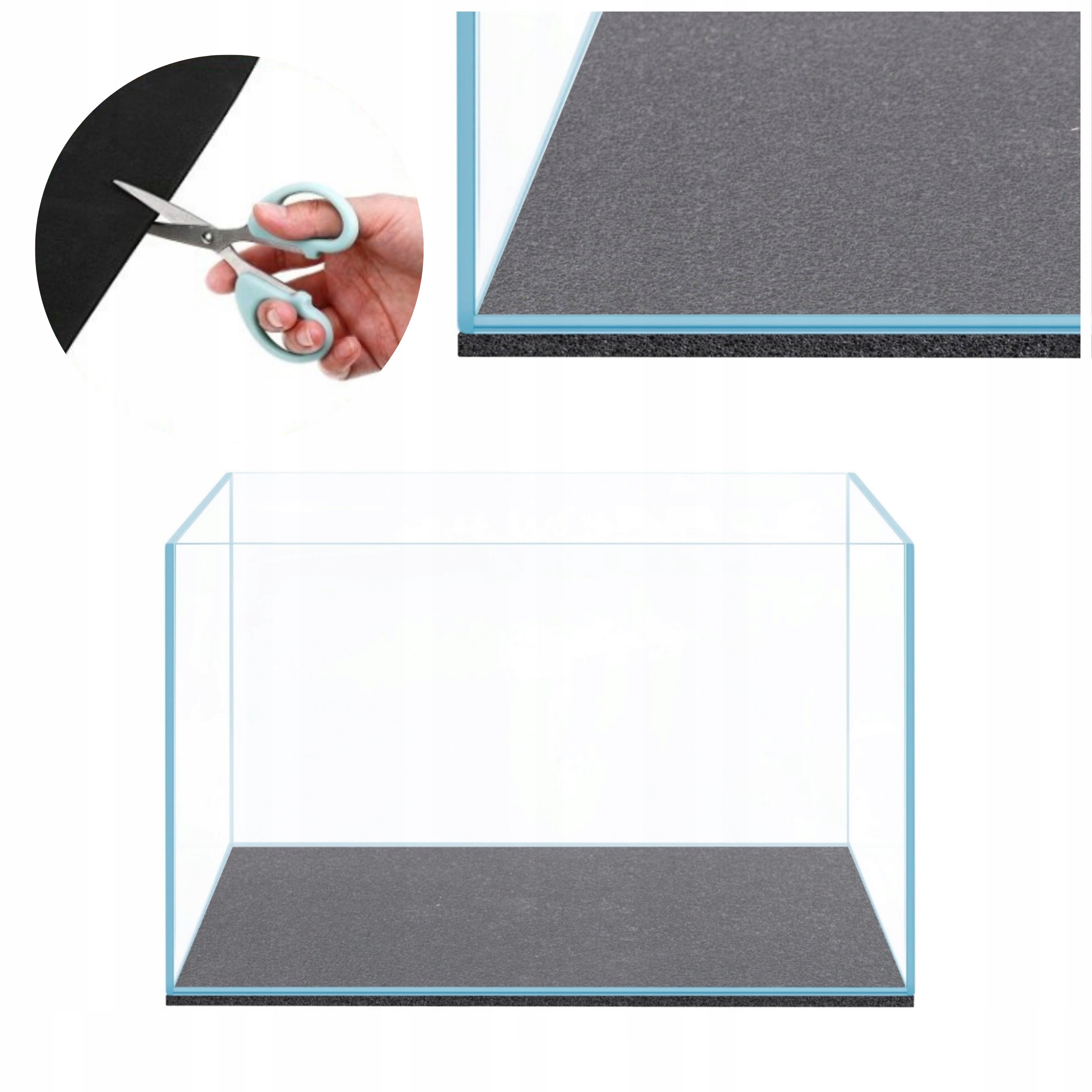 ПОЛИЭТИЛЕНОВЫЙ КОВРИК ДЛЯ АКВАРИУМА 120X50CM 6MM ТВЕРДЫЙ