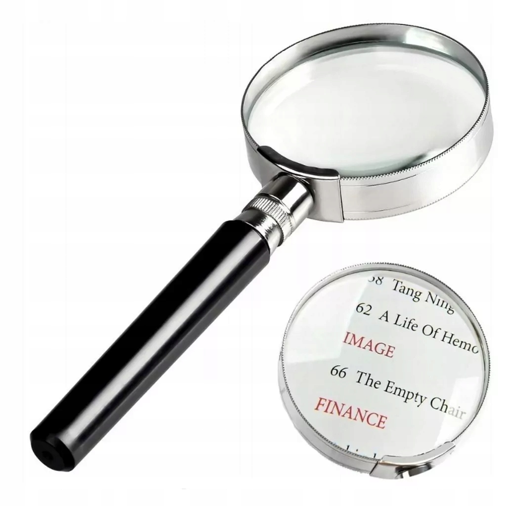 Klasyczna lupa precyzyjna ręczna jubilerska biblioteczna 75 mm