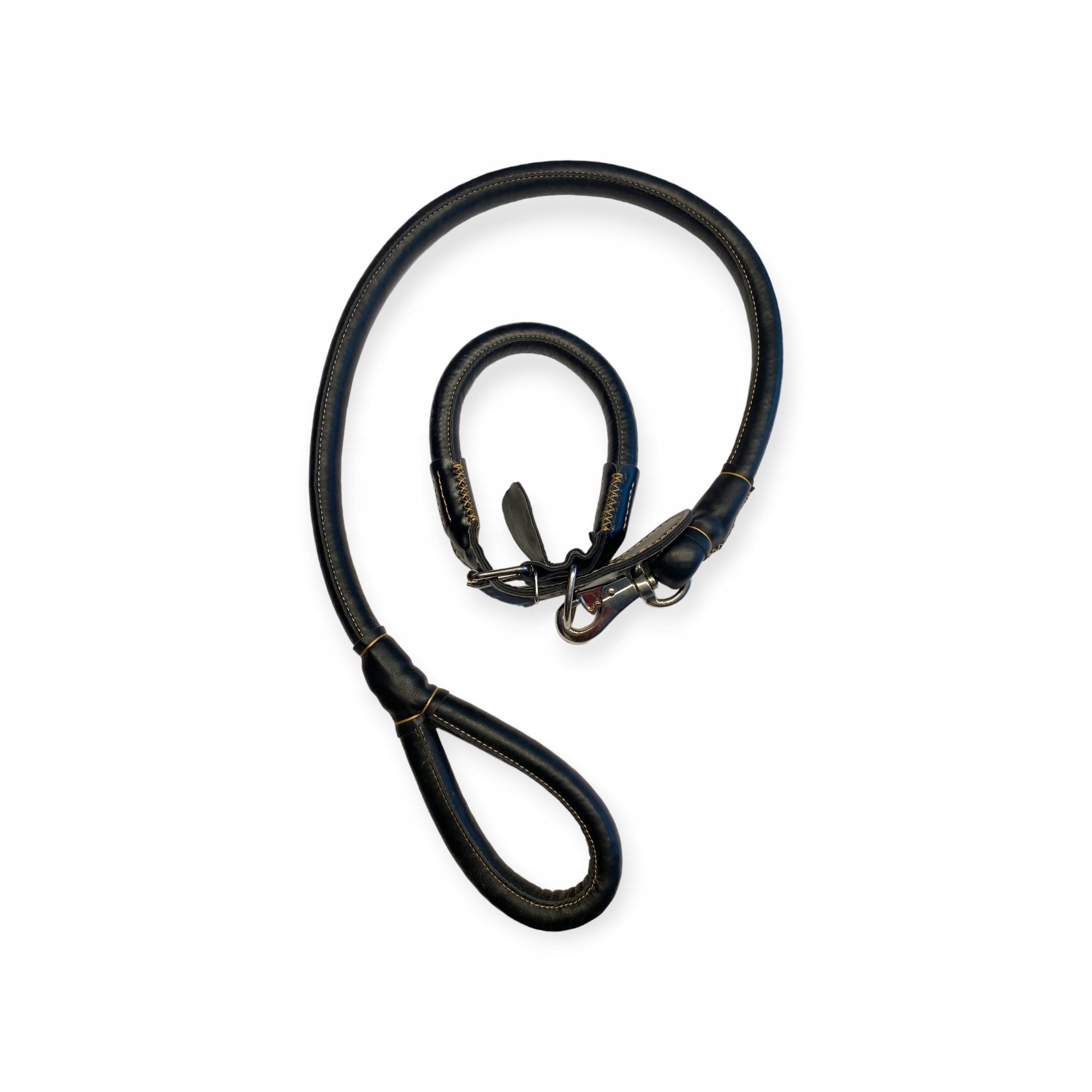 Levně Vodítko plus obojek, imitace kůže pro velkého psa