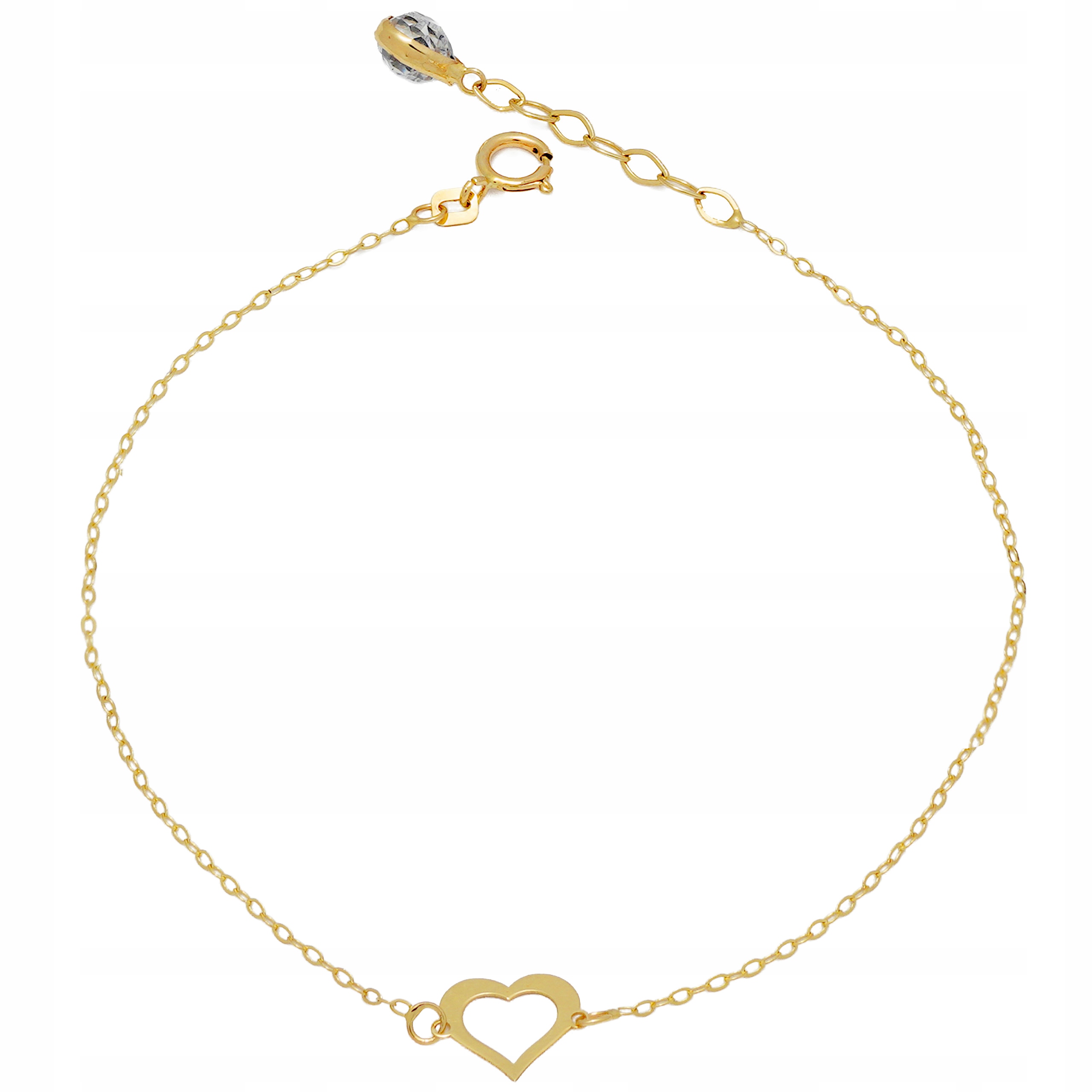 Zlatý náramek 585 srdíčko srdce celebrity 14k přívěsek jako dárek