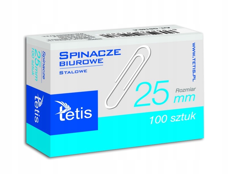 

Spinacze Tetis Okragłe Metalowe 25MM 100SZT.