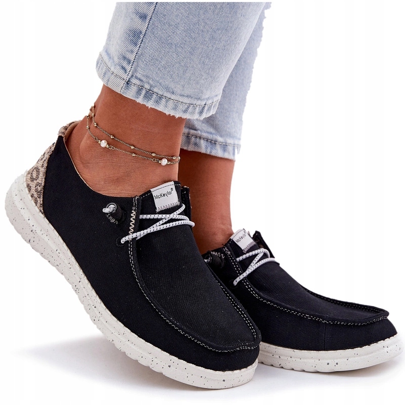 Dámské Lehké Látkové Nazouvací Polobotky Mckeylor 96116 Černé 38