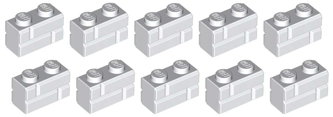

Lego cegła murek 1x2 biały 10 szt. 98283