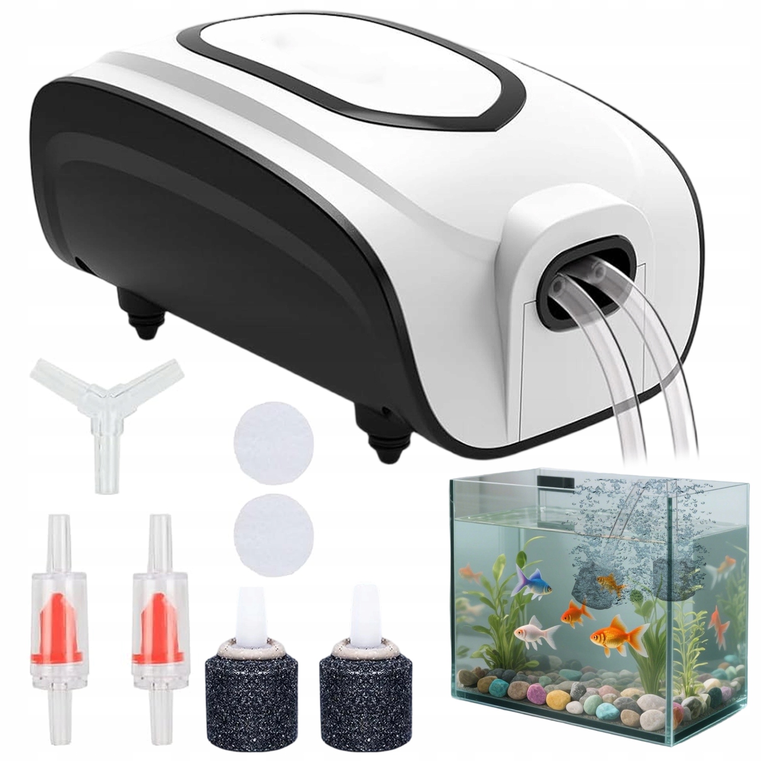Pumpa Provzdušňovačka Do Akvária 5W 420L/H Silná Do 600L S Konektorem
