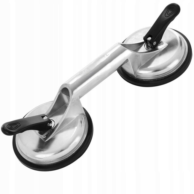 PRZYSSAWKA UCHWYT DO SZYB SZKŁA GLAZURY PŁYTEK GRESU 2x120mm Aluminium PRO