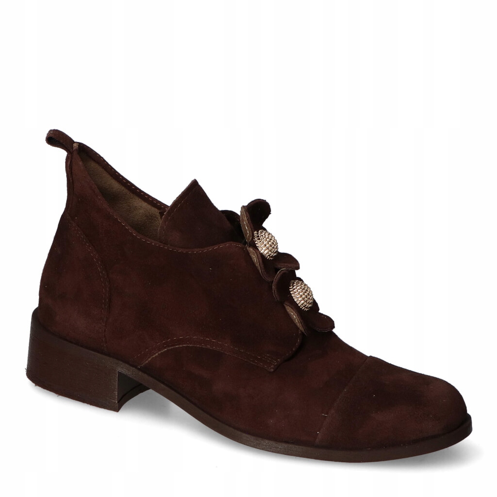 Hnědé semišové kotníkové Kotníkové Boty Nicole 3080/106, velikost 41