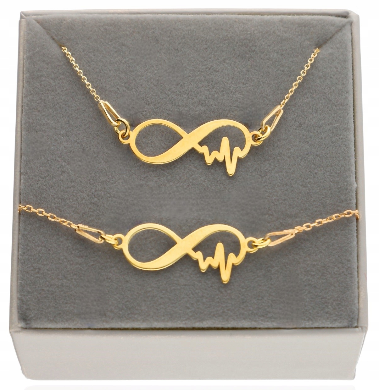 Zlatý Stříbrný Komplet šperků nekonečno srdce života Gravírování