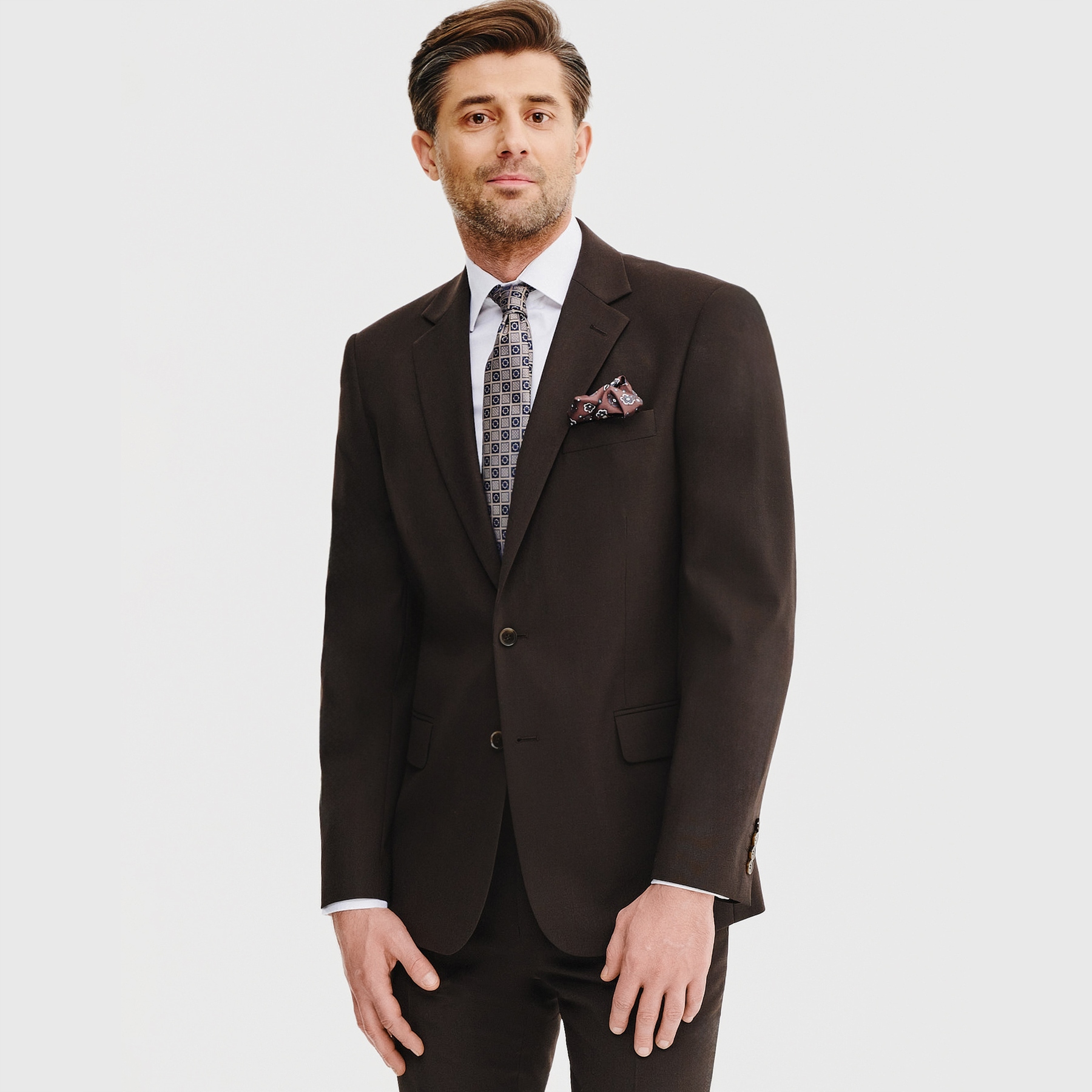 Jednořadé hnědé sako Pako Lorente vel 56/176