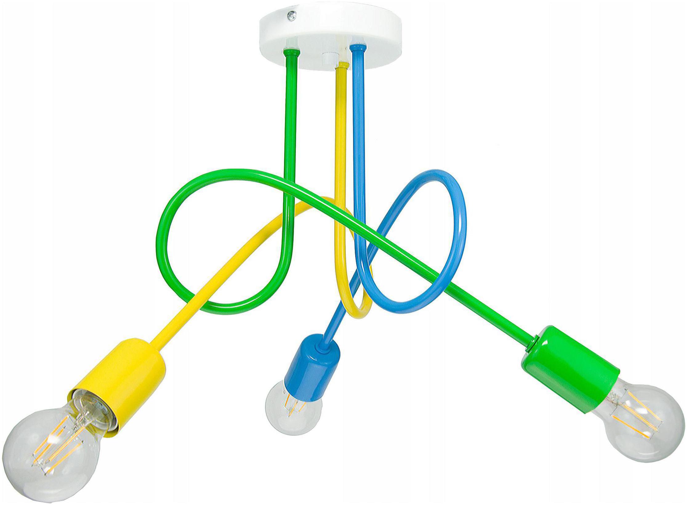 Lampa Sufitowa Wisząca Multikolor Żyrandol Led Kolorowa Zakręcona Multi