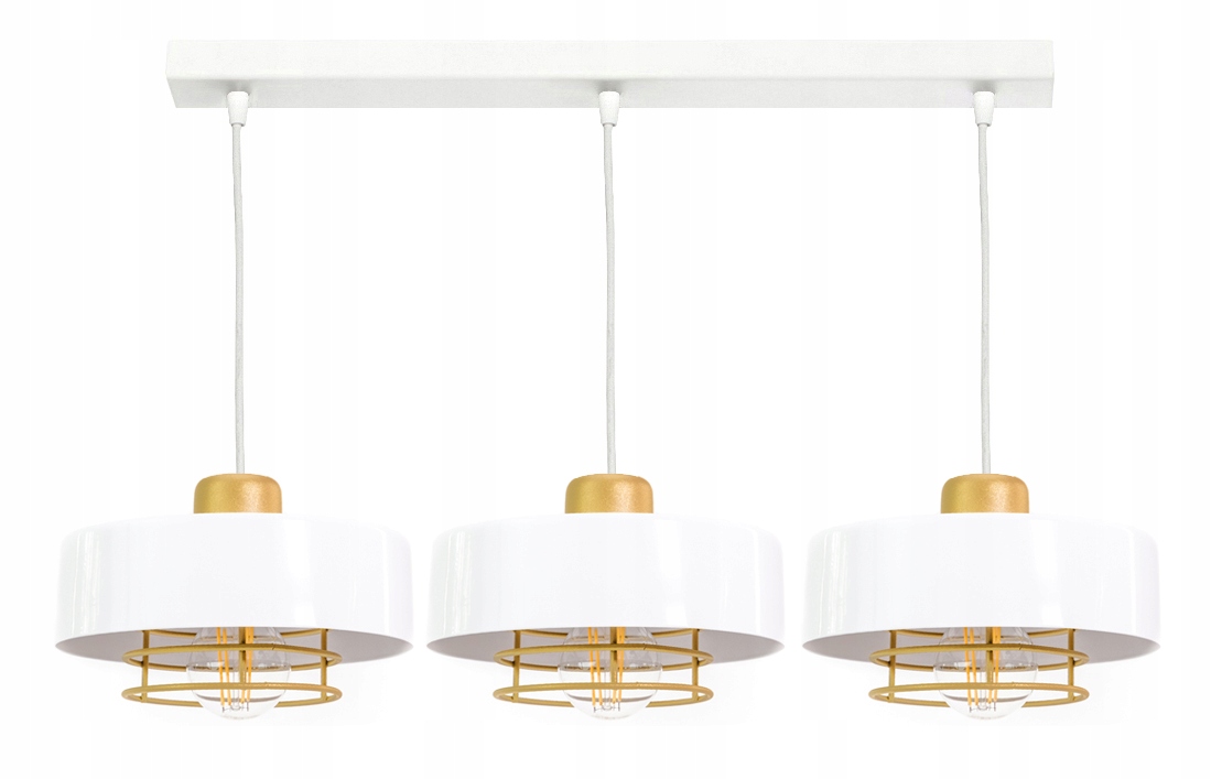 Závěsná Stropní Lampa Loft Spiro 3 bílo-zlatá