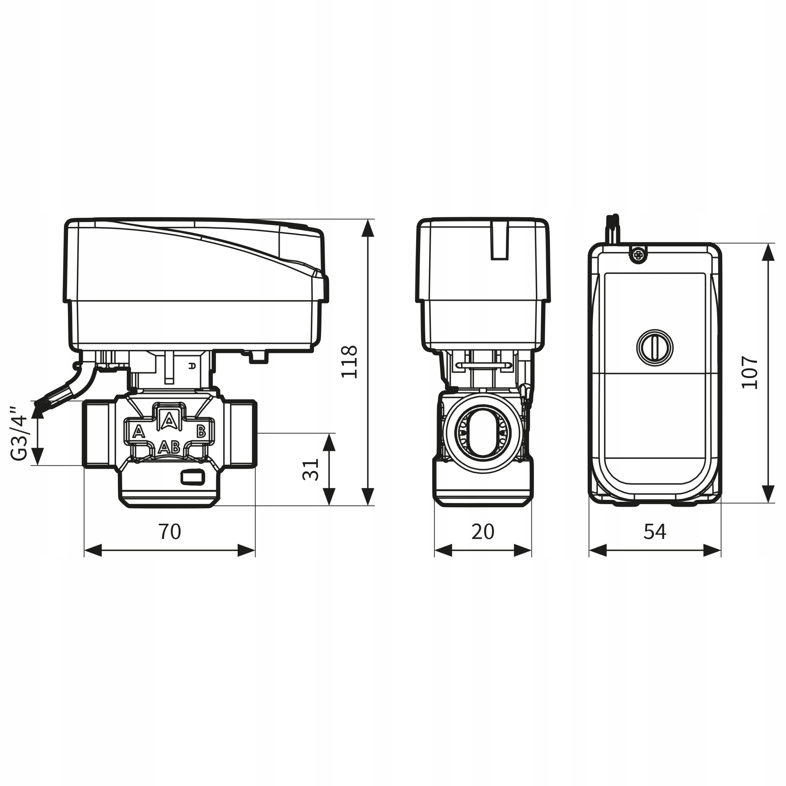 ZAWÓR STREFOWY 3-DROGOWY SIŁOWNIK AZV 642 AFRISO Marka Afriso