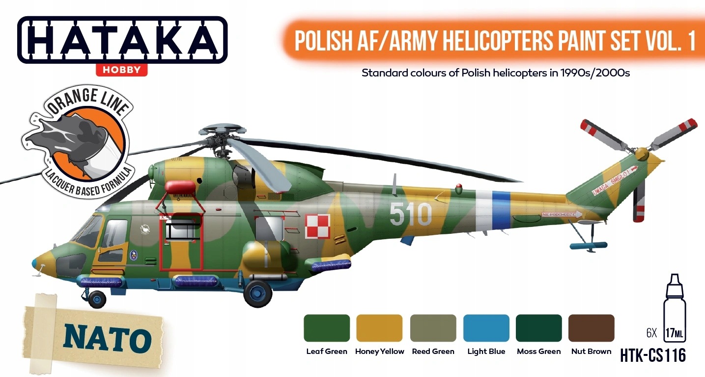 Hataka CS116 Polish Af Army Helicopters – sada barev 6×17 ml
