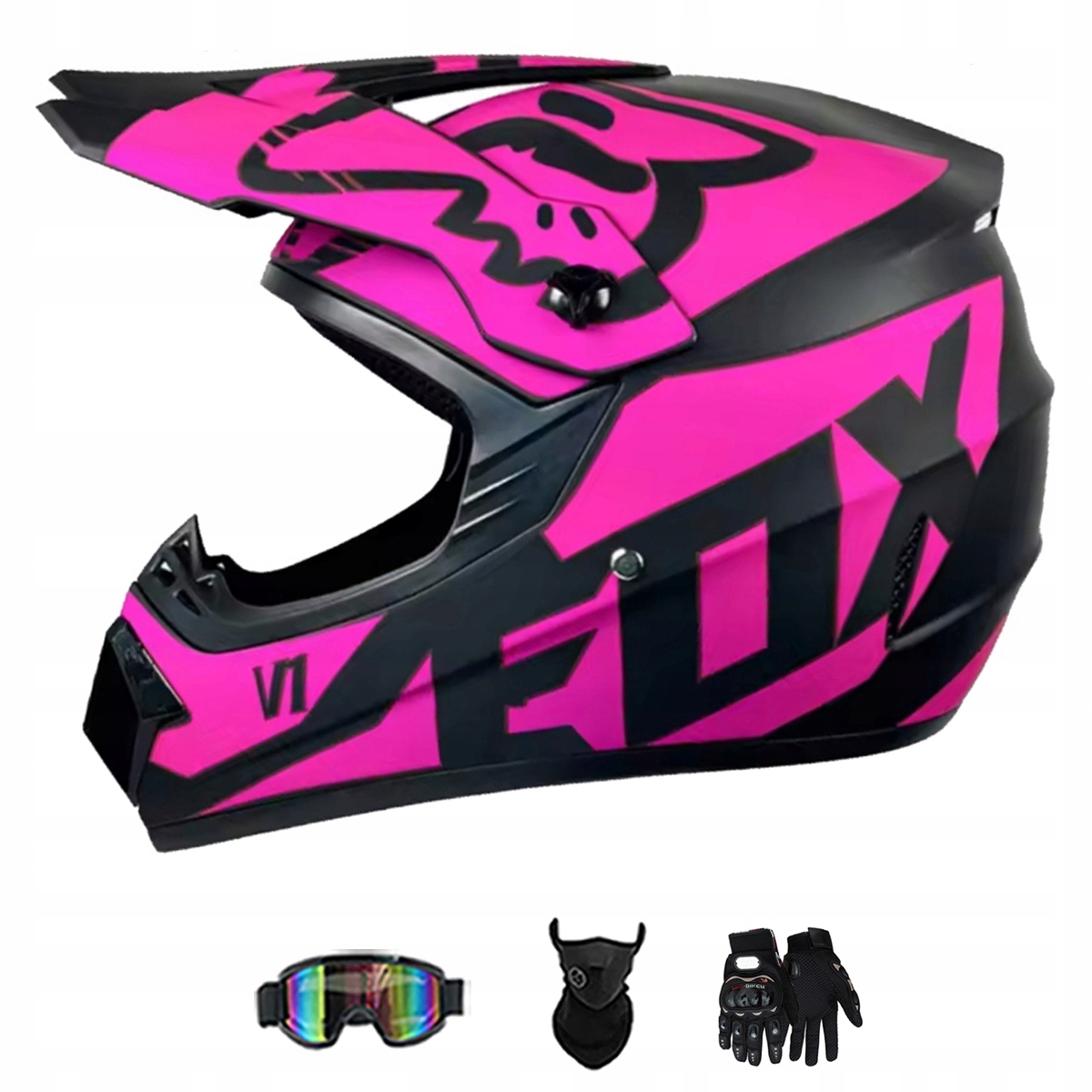 Motocyklová Přilba Lehká Enduro Quada Brýle Rukavice Maska XL
