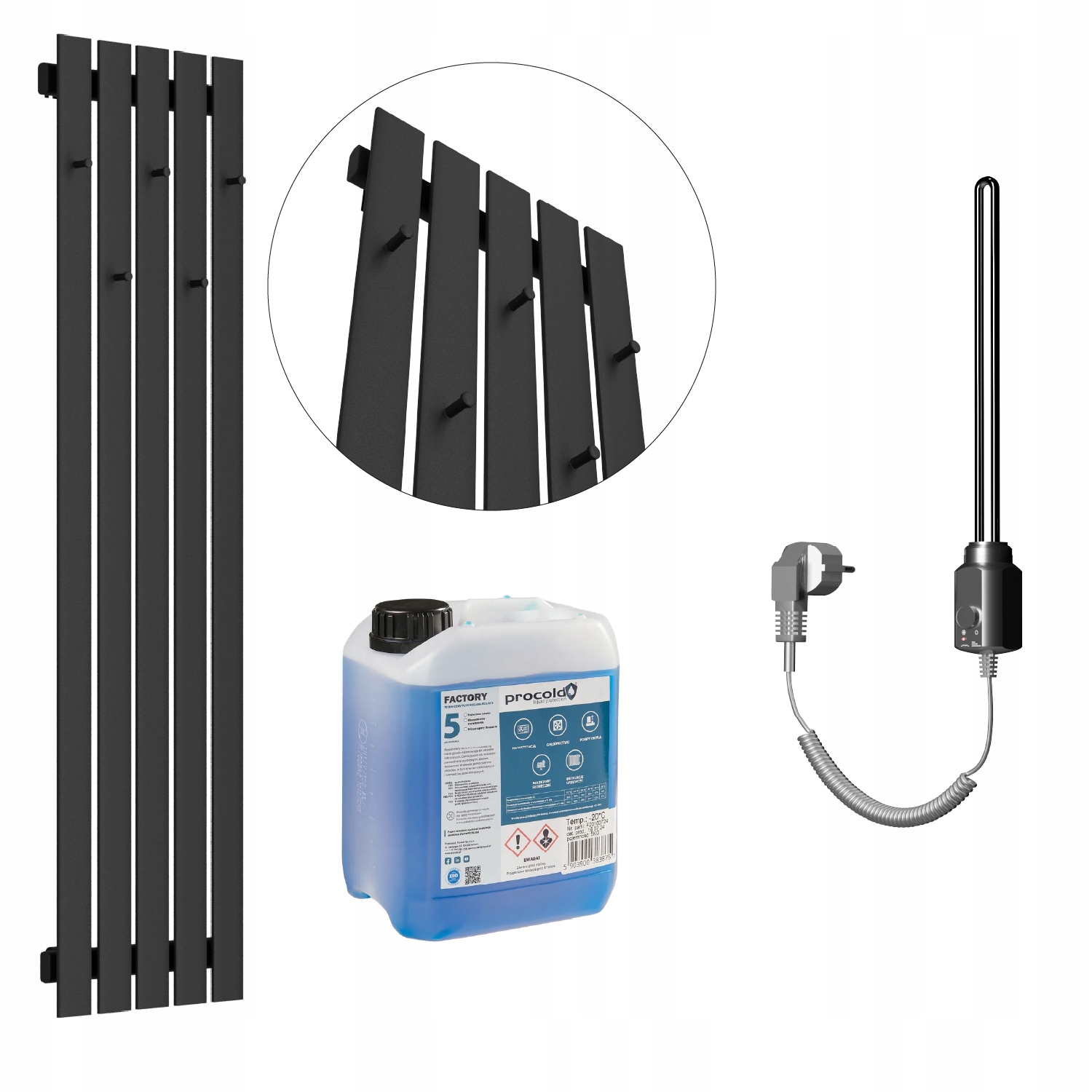 Set Elektrický ohřívač Bellohook 160x38 Černá Struktura