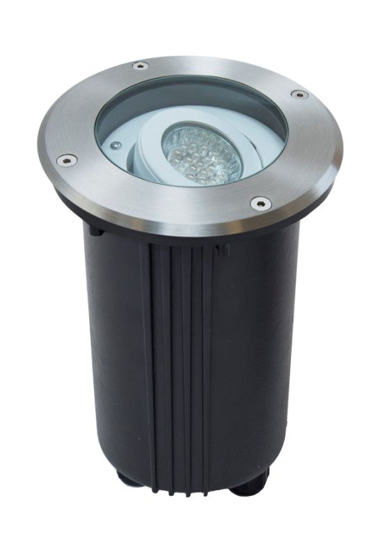 Lampa nájazdová, nastaviteľná, strieborná, okrúhla IP67 GU10 Su-ma