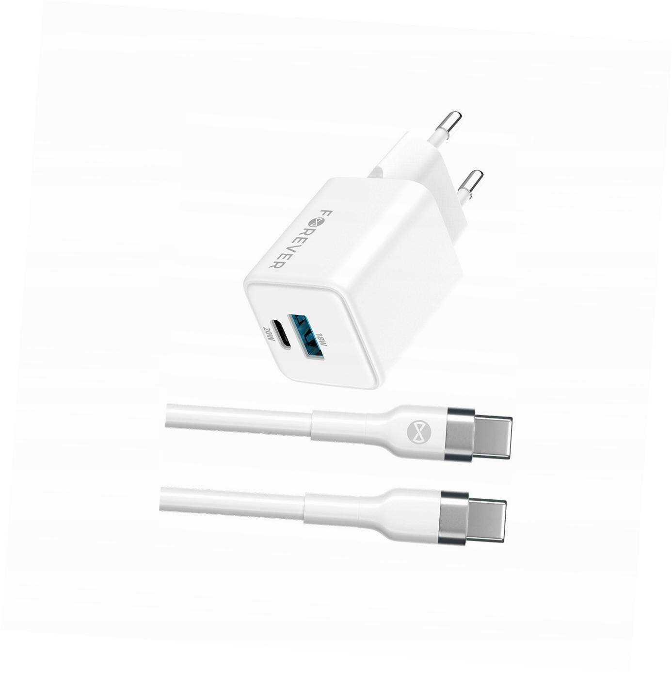 Szybka ładowarka GaN 20W 2 wejścia Usb i Usb-c z kablem do Oppo A54 5G
