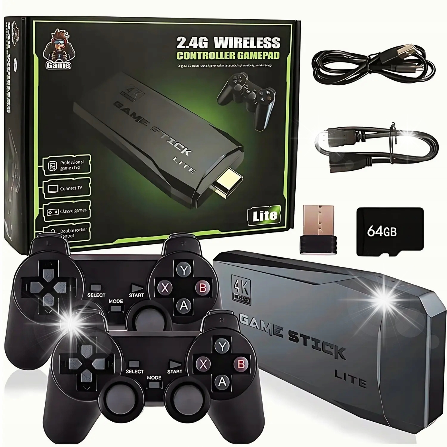 Konsola Telewizyjna Retro PRO + 2 Pady – 3000 Gier, HDMI 4K, Dla Rodziny