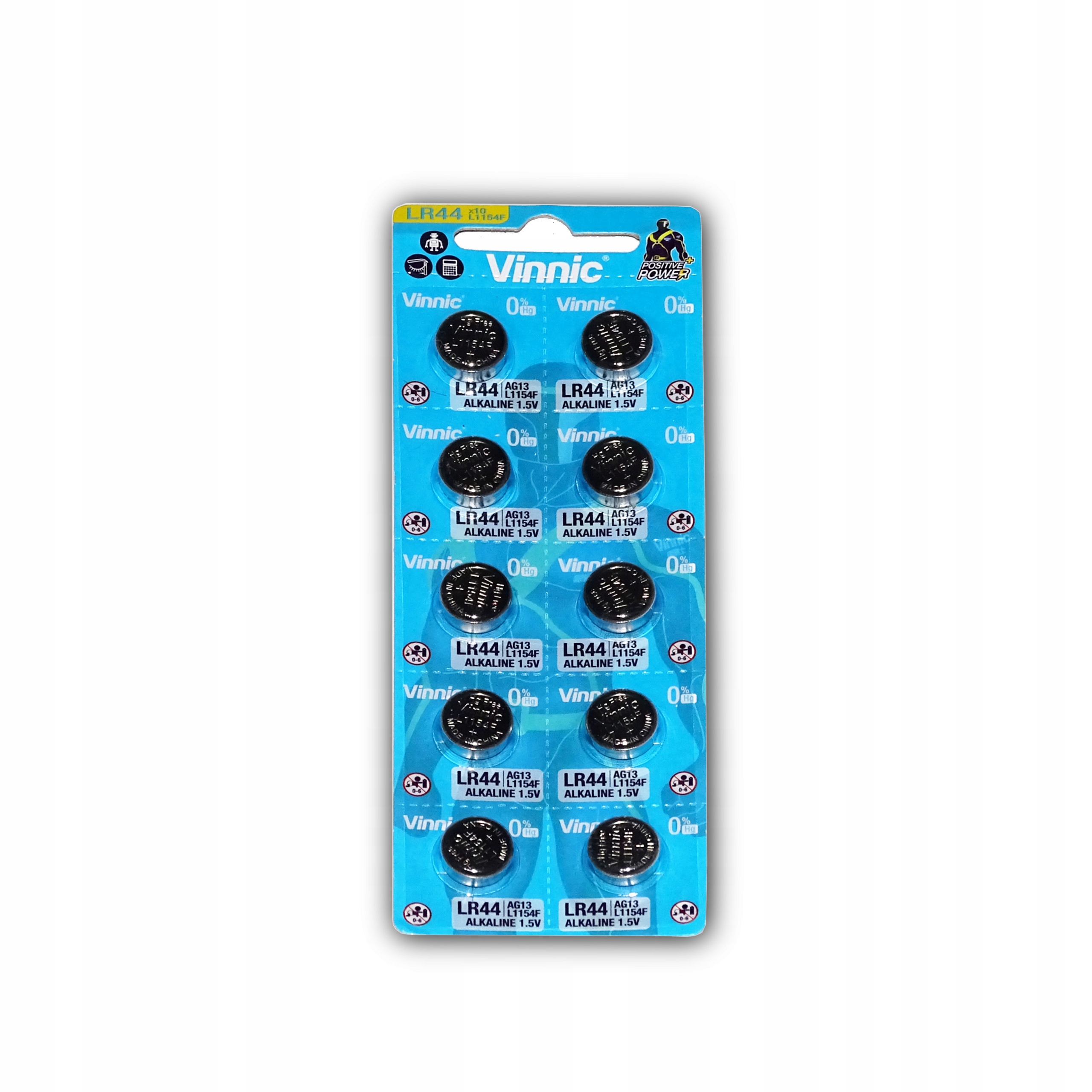 

10 x bateria L1154F Vinnic AG13 G13 A76 LR44 V13GA