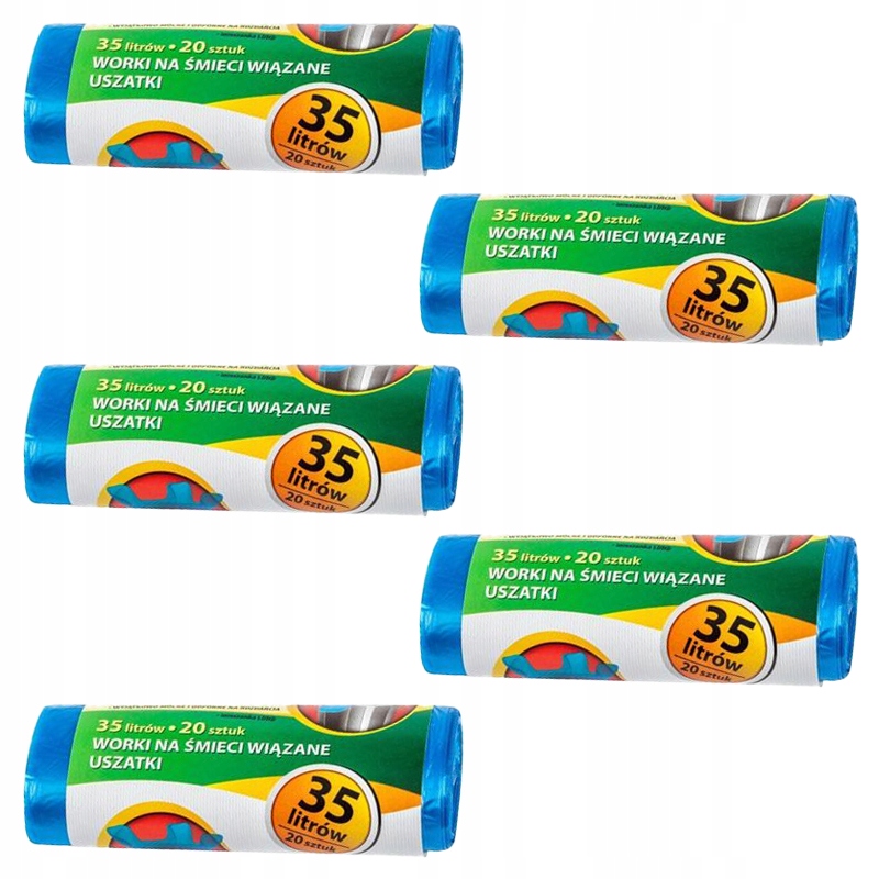

5x Worki Na Śmieci Uszatki 35L 20 Szt