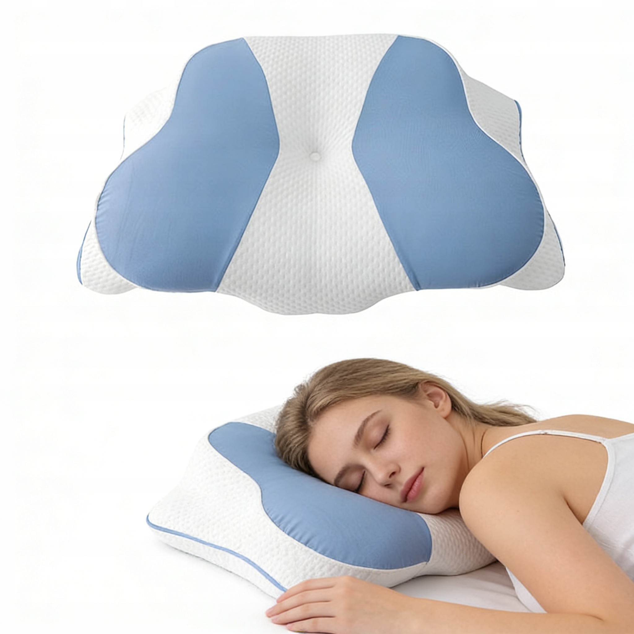 Poduszka Z Pianki Memory Ortopedyczna Profilowana Oddychająca Bambusowa