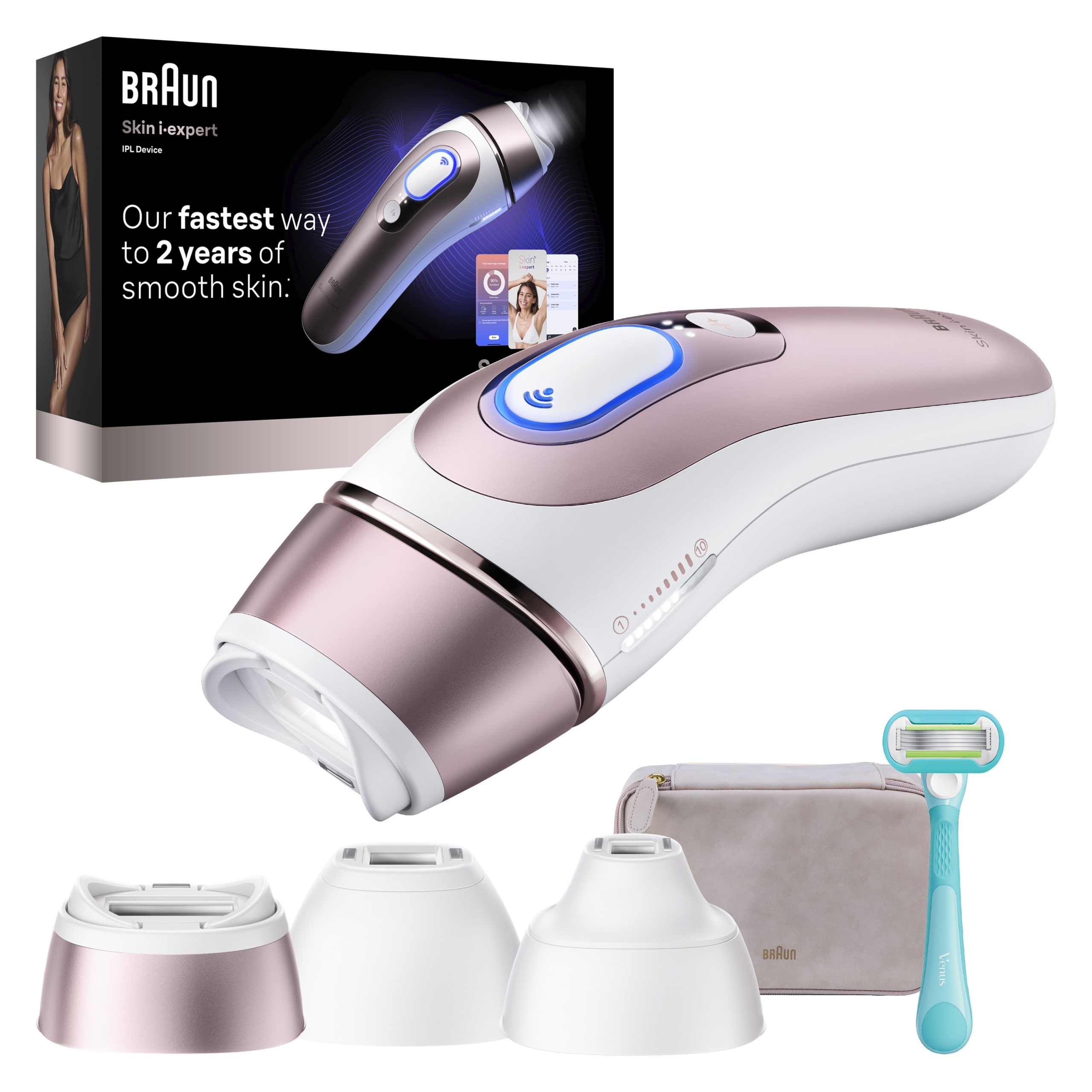 Depilator Braun Smart Ipl Skin i expert, 3 Głowice Smart depilacja laserowa