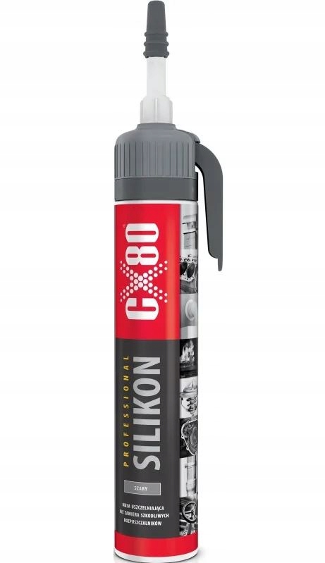 CX80 Silikon uniwersalny szary z aplikatorem - Masa uszczelniająca EKO 210g