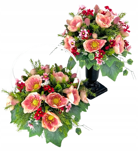 Komplet na jarný hrob dekorácia kytica anemony mini dahlia premium