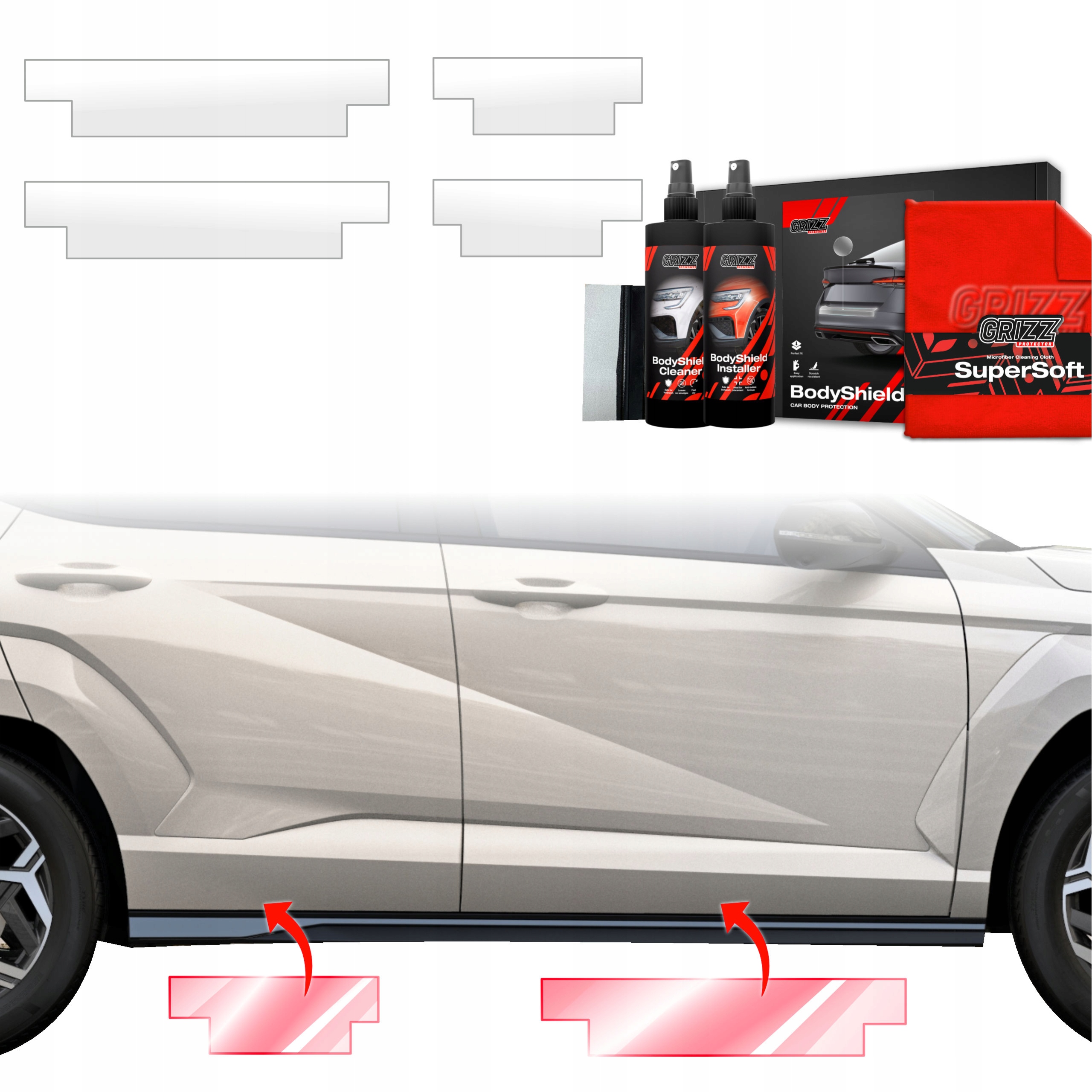 4v1 Fólie Ppf na prahy pro Hyundai Kona N-Line (2023-2025) Grizz