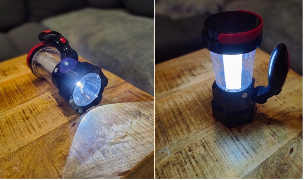 LATARKA LAMPA KEMPINGOWA TURYSTYCZNA SZPERACZ LED Model black akumulator + wieszak