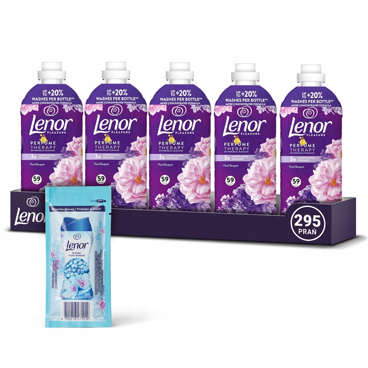 5x Lenor Płyn do płukania tkanin Floral Bouquet, 295 prań Próbka
