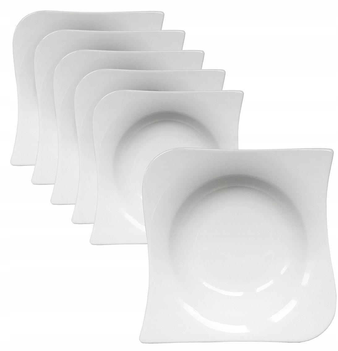 LUBIANA OPERA 6 x TALERZ GŁĘBOKI OBIADOWY 22 BIAŁY