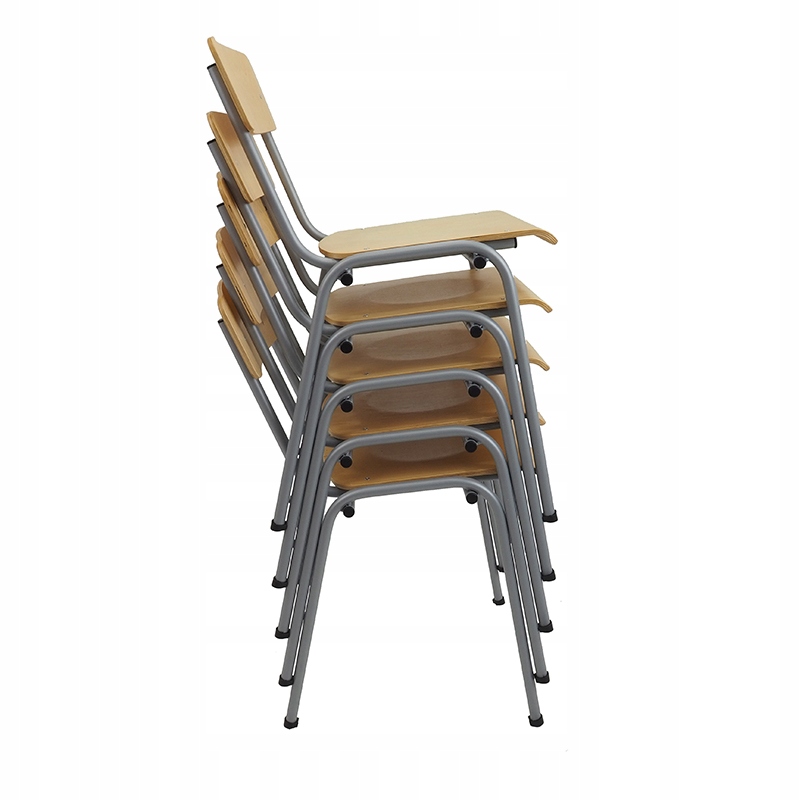krzesło kolor aluminium do szkoły sali stołówki Głębokość mebla 48 cm