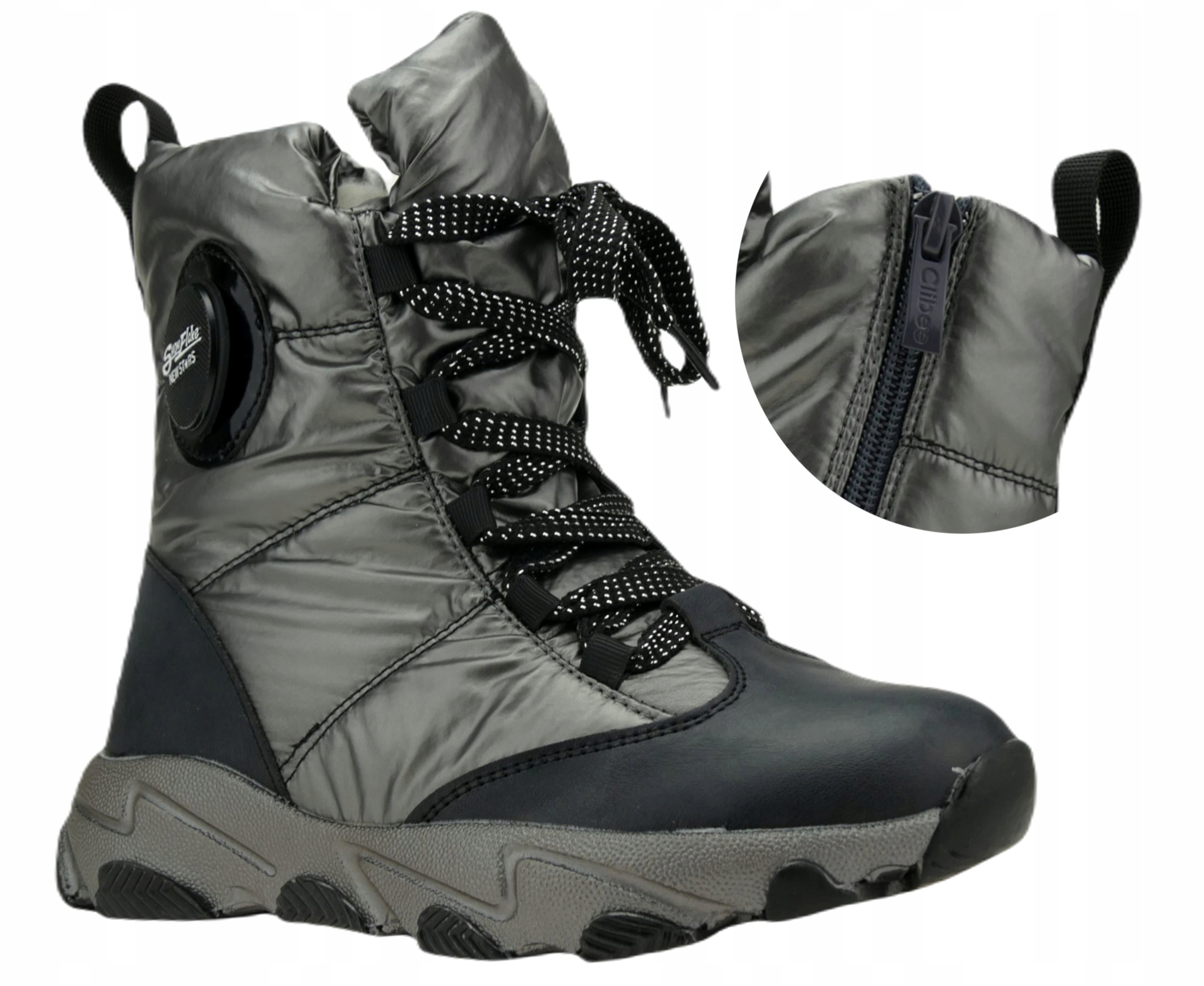 BUTY ZIMOWE DZIEWCZĘCE OCIEPLANE ŚNIEGOWCE 33