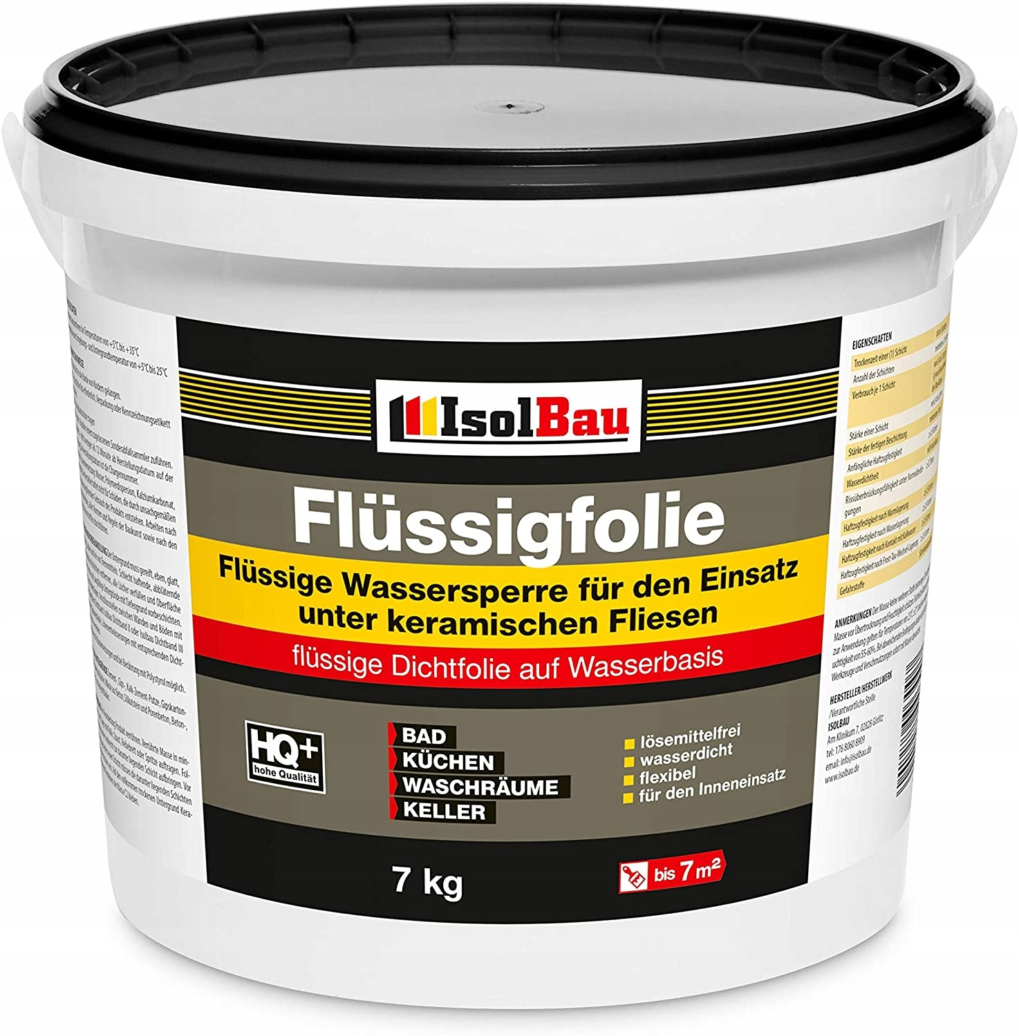 FOLIA W PŁYNIE DO HYDRO IZOLACJI ELASTYCZNA 7 KG FLUESSIGFOLIE ISOLBAU