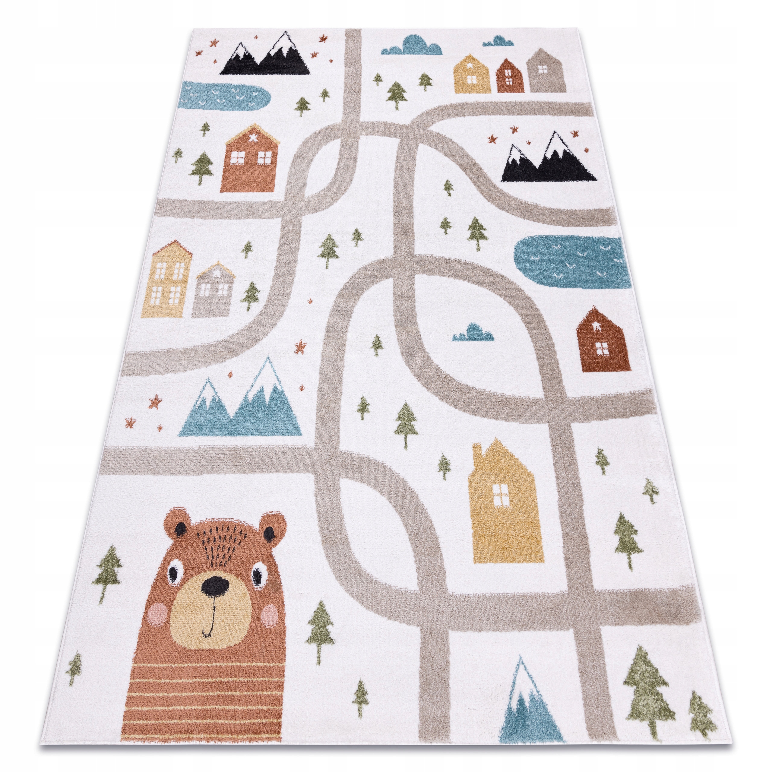 

Dywan Dziecięcy Fun 80x150 cm Las Domki krem #O611